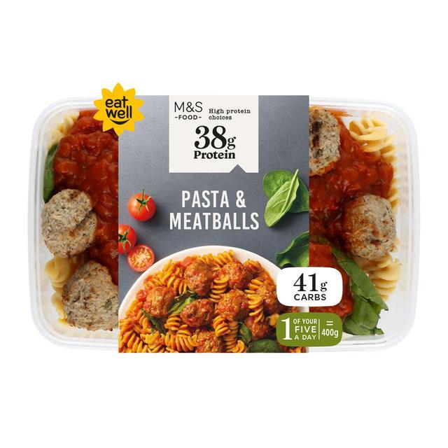 M & S High Protein Pasta & Meatballs Box, 400g