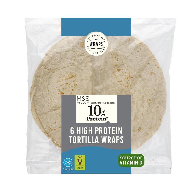 M & S High Protein Tortilla Wraps, 6 per Pack