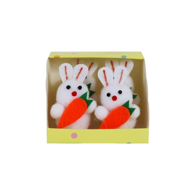 Eurowrap Bunnies With Carrots Easter Decorations, 4 per Pack
