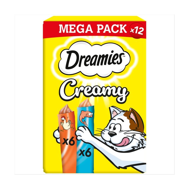 Dreamies Cat Treat Creamy Snack With Chicken & Salmon, 12 per Pack