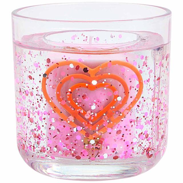 M & S Neon Radiating Heart Light Up Candle