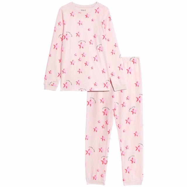 M & S Stars Pyjamas, 8-9 Years, Pink