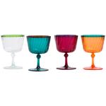 M&S Set Of 4 Ikat Brights Two Tone Wine Glasses