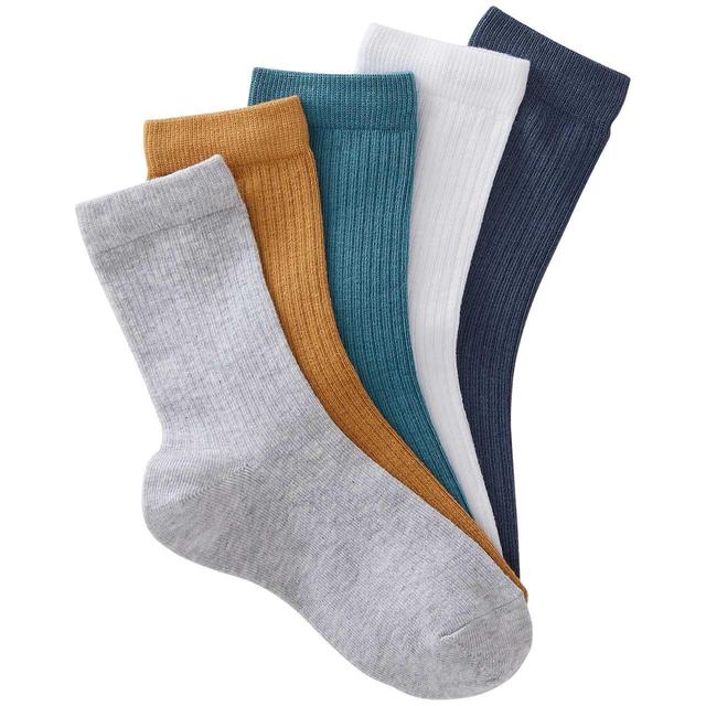 M & S Kids Cotton Ribbed Socks, 6-8, 5prs