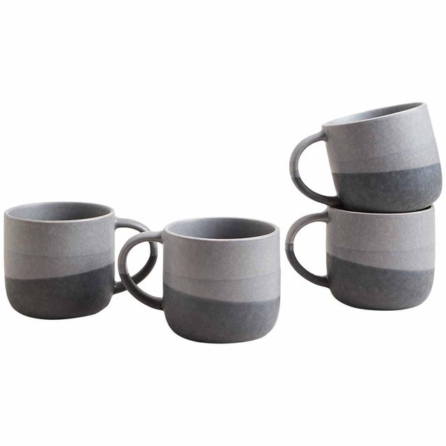 M & S Dipped Mugs, Grey, 4 per Pack