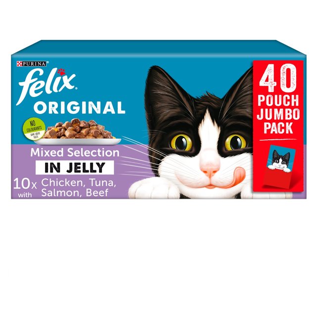 Felix Cat Food Mixed Selection in Jelly, 40 x 100g