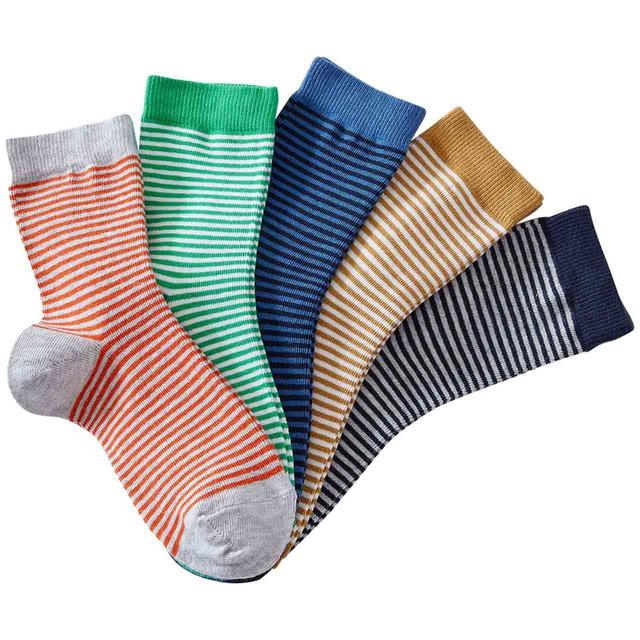 M & S Kids Cotton Stripe Socks, 5 Pack, 6-8, 5 per Pack