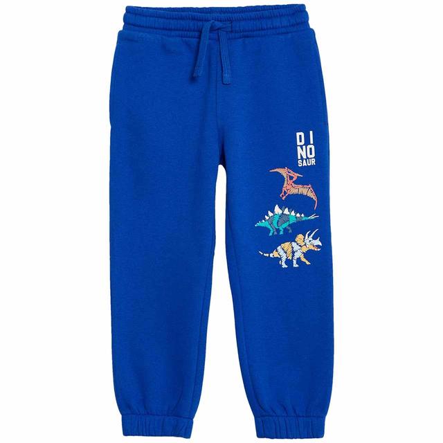 M & S Cotton Rich Dinosaur Stack Jogger, 6-7 Years, Blue