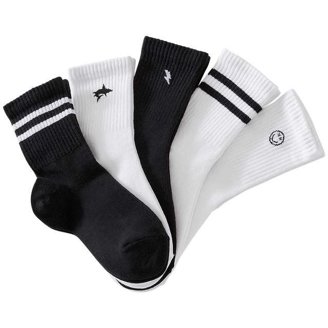 M & S Unisex Cotton Sports Socks, 12-3 Large, Multi, 5 per Pack