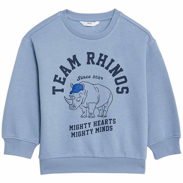 M & S Rhino Sweatshirt, 6-7 Years, Blue