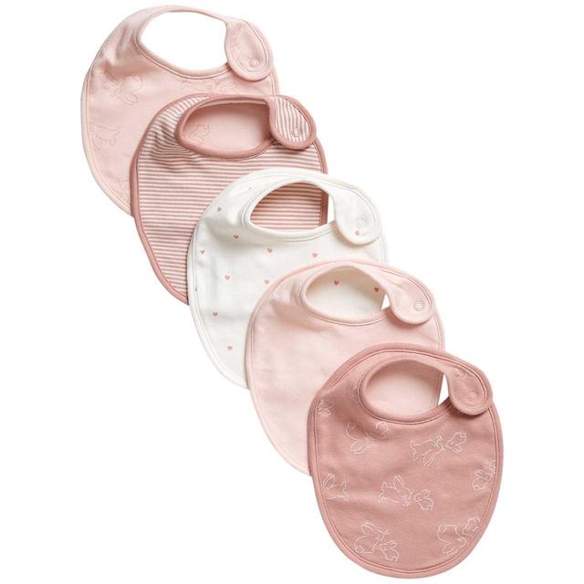 M & S Bunny Bibs, 1 Size, Pink, 5 per Pack