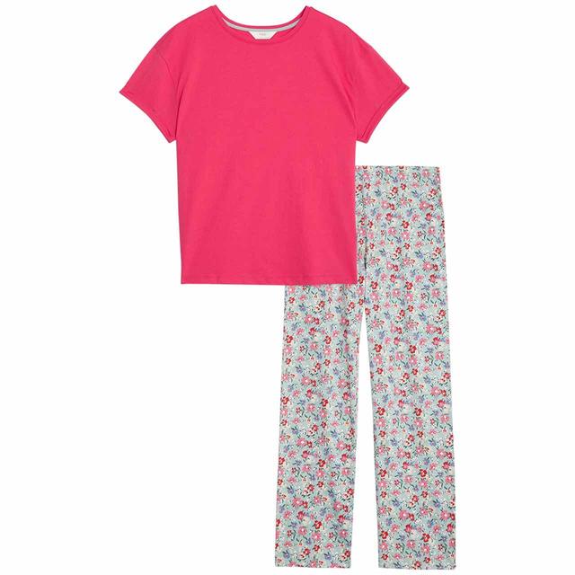 M & S Floral Pyjamas, Medium, Geranium