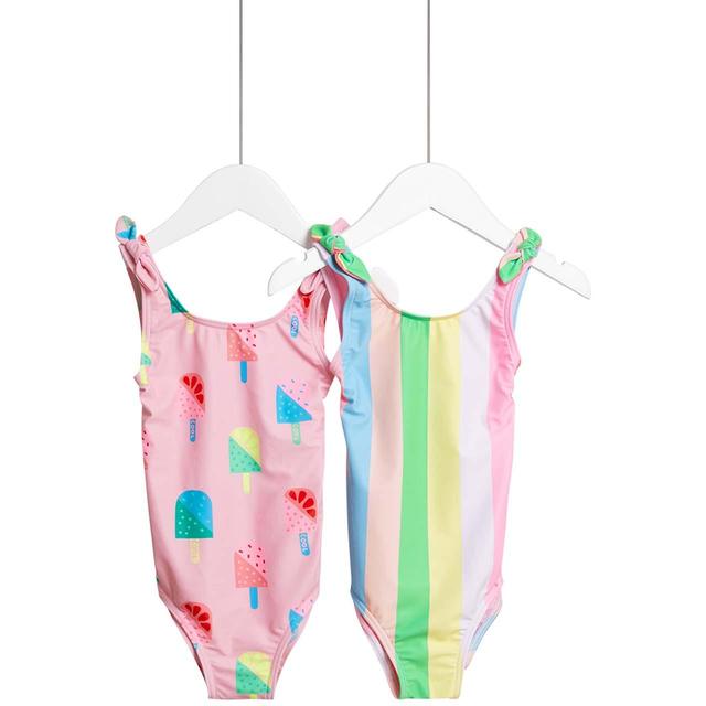 M & S Ice Cream Swimsuit, 4-5 Years, Pink Mix, 2 per Pack
