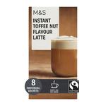 M&S 8 Instant Toffee Nut Flavour Latte Sachets