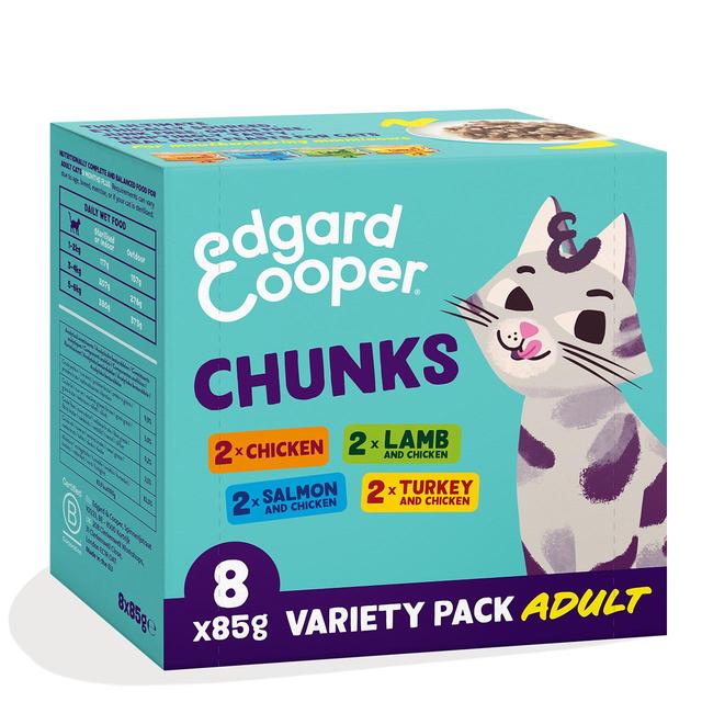 Edgard & Cooper Cat Chunks in Sauce Adult Multipack, 8 x 85g
