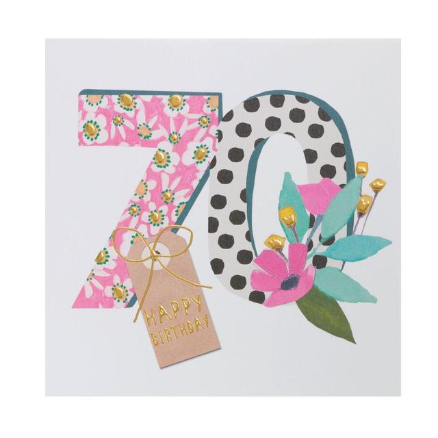UK Greetings Bright Floral 70th Birthday Card