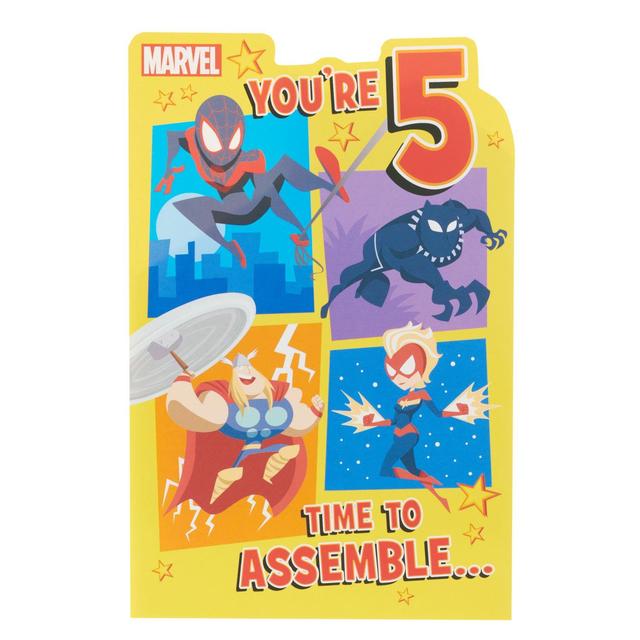 UK Greetings Avengers Assemble 5th Birthday Card