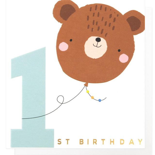 Caroline Gardner Bear 1st Birthday Card
