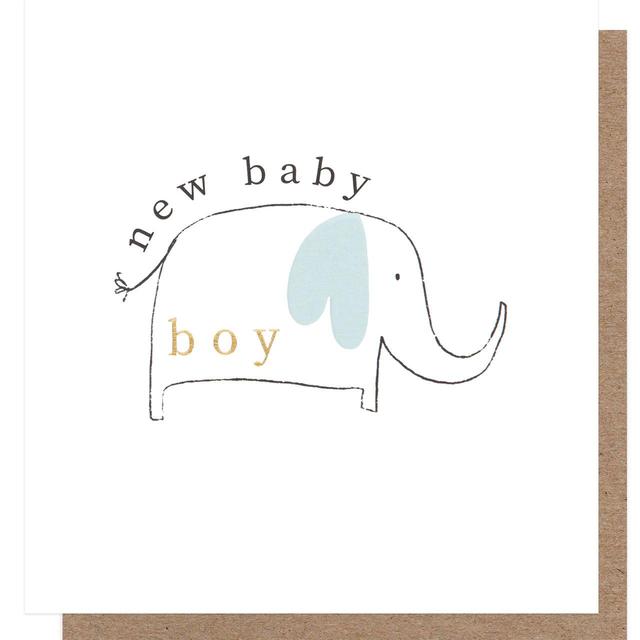 Caroline Gardner Elephant New Baby Boy Card
