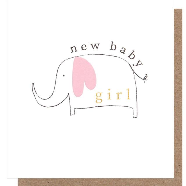 Caroline Gardner Elephant New Baby Girl Card