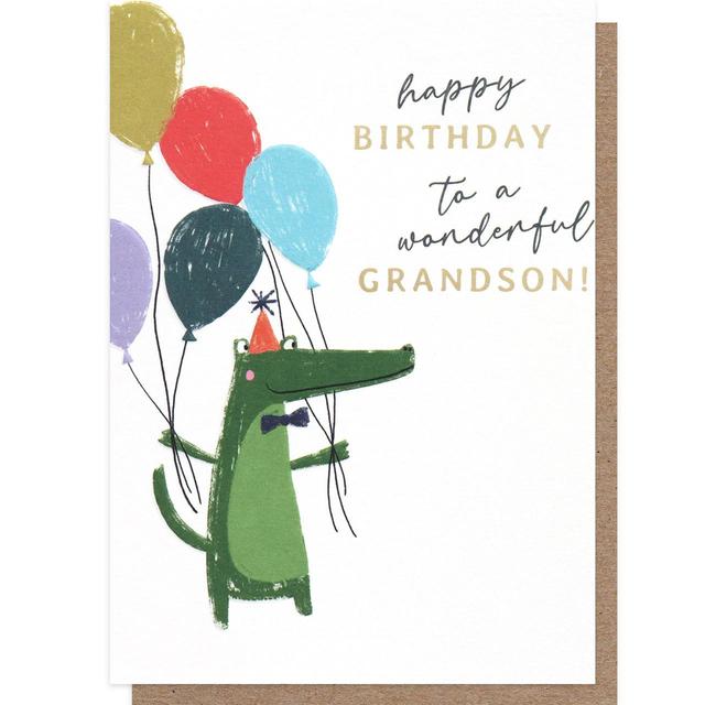 Caroline Gardner Crocodile Grandson Birthday Card