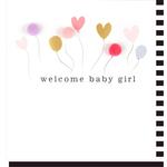 Balloons Welcome New Baby Girl Card