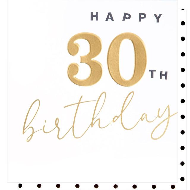 Caroline Gardner Gold 30th Birthday Card | Ocado