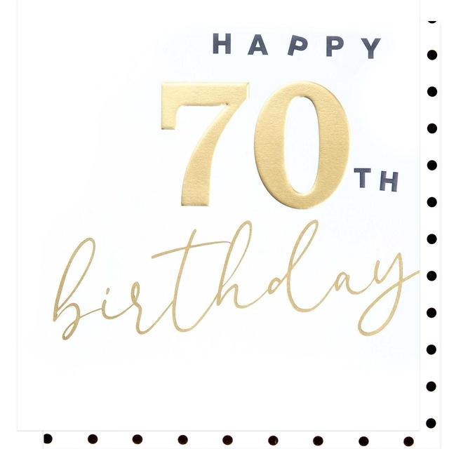 Caroline Gardner Gold 70th Birthday Card