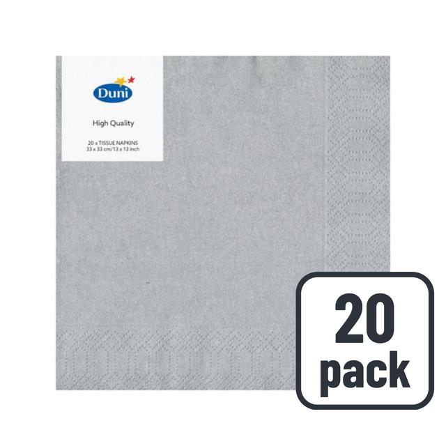 Duni Silver Paper Napkins, 20 per Pack