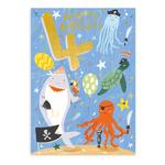 Pirate Party 4th Birthday Card