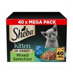 Sheba Sauce Collection Kitten Cat Pouches Mixed Selection in Gravy