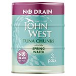 John West Tuna Chunks No Drain with a little Springwater 3x100g