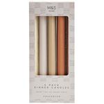M&S Ridged Dinner Candle Neutral
