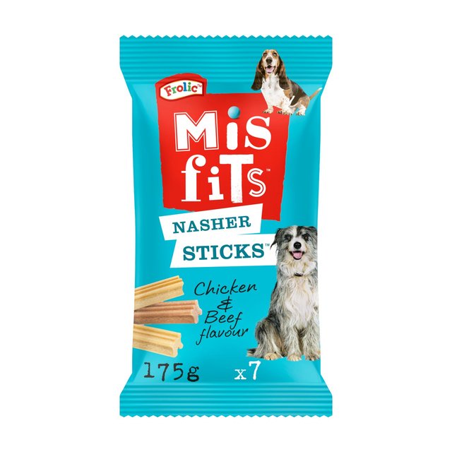 Misfits Nasher Sticks Adult Medium Dog Treats With Chicken and Beef, 175g