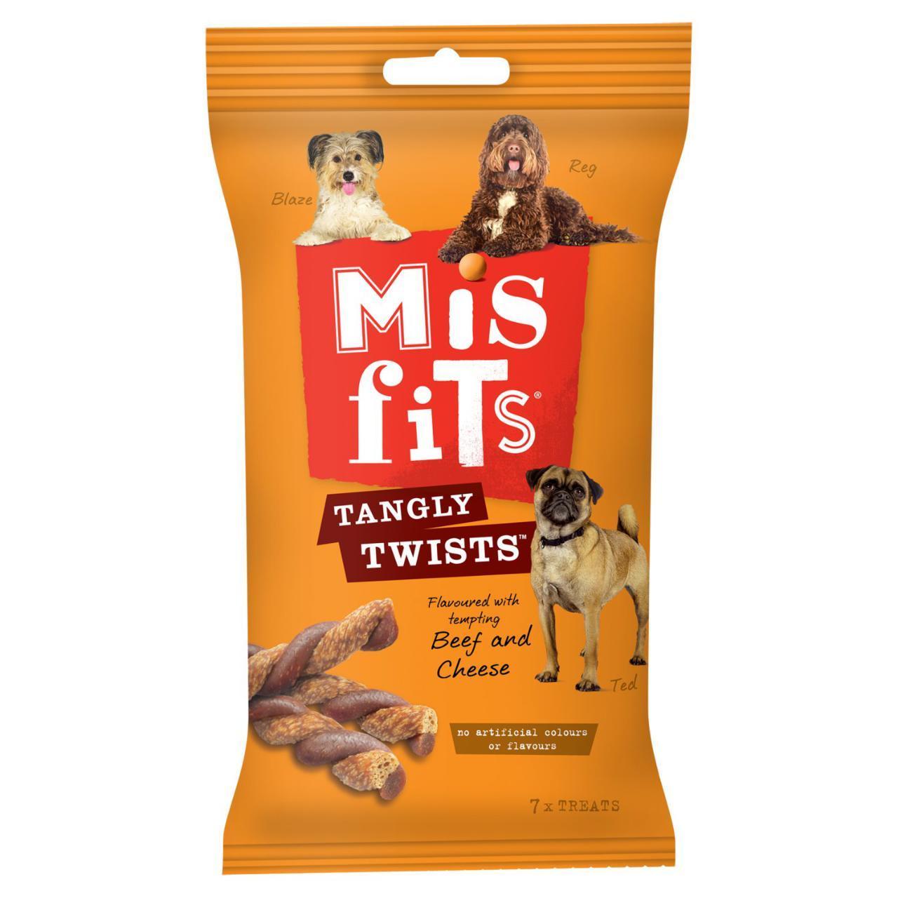 An image of Misfits Tangly Twists Treats Beef & Cheese