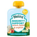 Heinz Immunity Support Baby Pouches, Peach & Yoghurt with Apple 6m+
