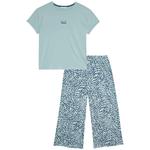 M&S Women's Flatpack Pyjama Set, S-XL, Dusted Mint