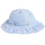M&S Floral Summer Hat, 0-12 Months, Blue
