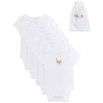 M&S Bodysuits/Bag, 5 Pack, Newborn-12 Months, White