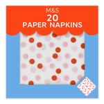 M&S Pink Spotty Paper Napkins