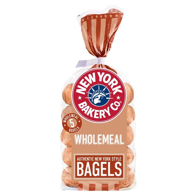 New York Bakery Co. Wholemeal Bagels, 5 Per Pack