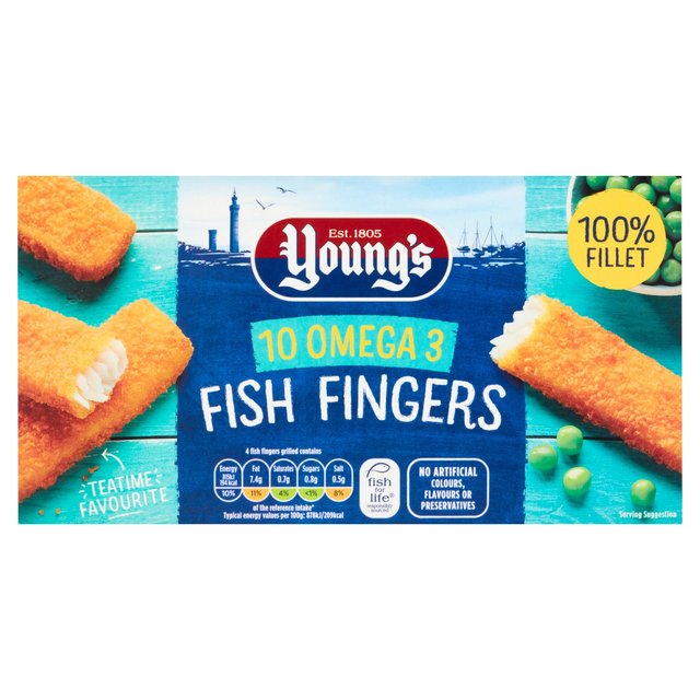 Young’s 10 Omega 3 Fish Fingers Frozen, 250g