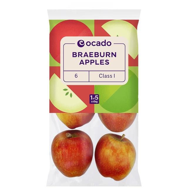 Ocado British Braeburn Apples, 6 Per Pack