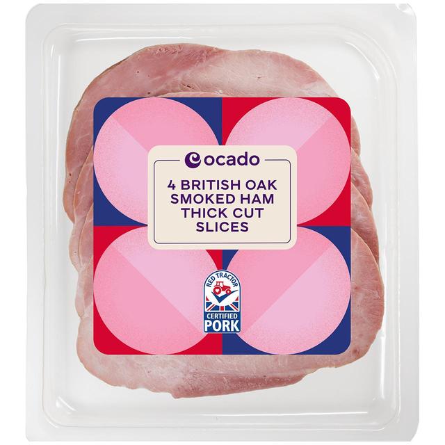 Ocado British Oak Smoked Ham Thick Cut 4 Slices, 180g
