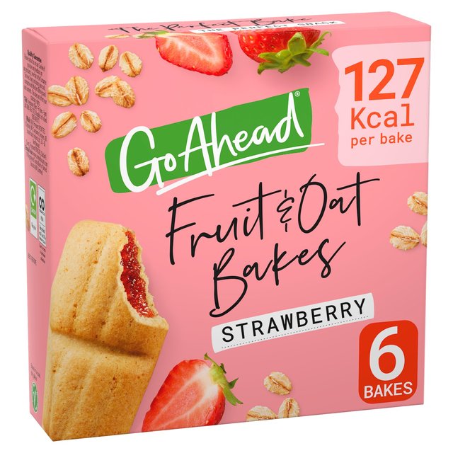 Go Ahead Strawberry Fruit and Oat Bakes Snack Bars Multipack, 6 x 35 per Pack