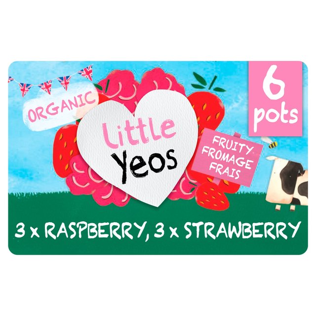 Yeo Valley Little Yeos Organic Fromage Frais Strawberry & Raspberry, 6 x 45g