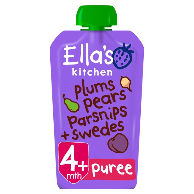 Ella’s Kitchen Plums, Pears, Parsnips and Swedes Baby Food Pouch 4+ Months, 120g