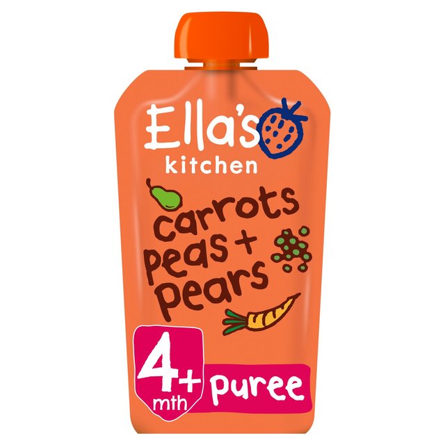 Ella’s Kitchen Carrots, Peas and Pears Baby Food Pouch 4+ Months, 120g