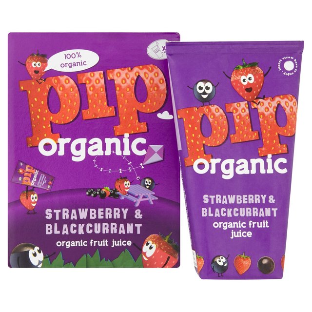 Pip Organic Strawberry & Blackcurrant Juice Cartons, 4 x 180ml