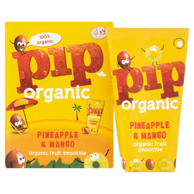 Pip Organic Pineapple & Mango Smoothie Cartons, 4 x 180ml